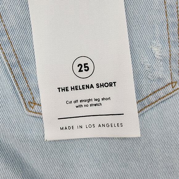 GRLFRND Denim Button Fly Light Wash Distressed Helena Short in Dare Me Size 25 - Picture 4 of 7